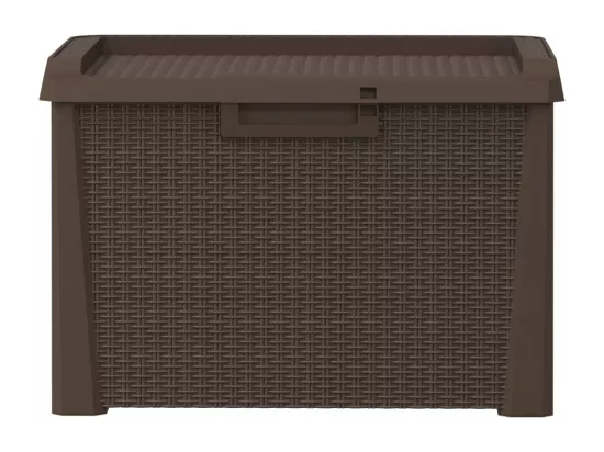 Boîte de rangement de jardin marron 125 L PP