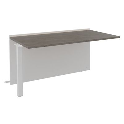 Banque d'accueil Module suivant bas OLA - L120 x H75,5 x P82,5 cm - structure blanc perle, plateau chêne gris