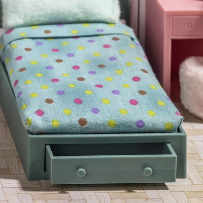 Lundby Teenage Room Set Dukkehustilbehør, Grønn/Rosa