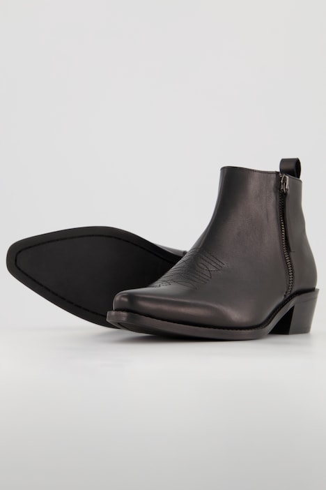 Leder-Stiefelette, Ankle höhe, stitching