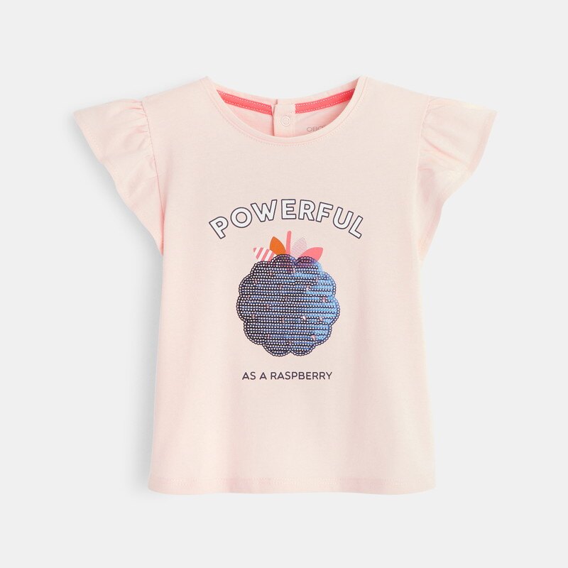 T-shirt fruit à sequins rose bébé fille Rose