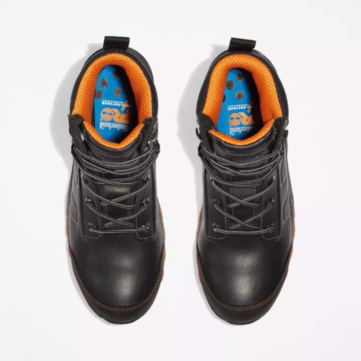 6-inch Boot de travail à embout de sécurité en composites Timberland PRO Hypercharge pour homme en noir/orange