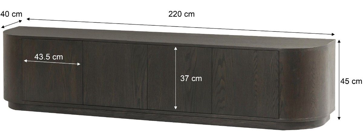 Tv-meubel  Novero B220 x D40 x H45 cm