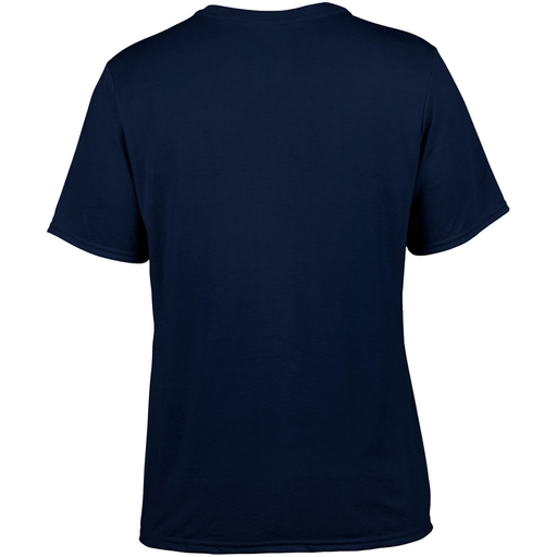 Camiseta esportiva respirável de manga curta Gildan, 100% poliéster.