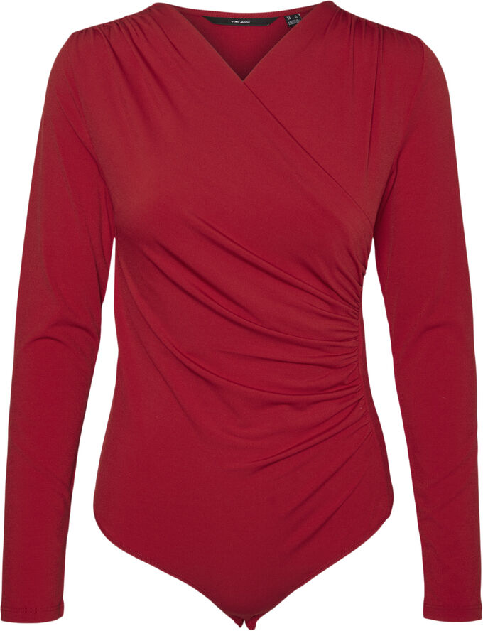 Vero Moda VMRASMINE LS V-NECK BODYSTOCKING JR Salsa