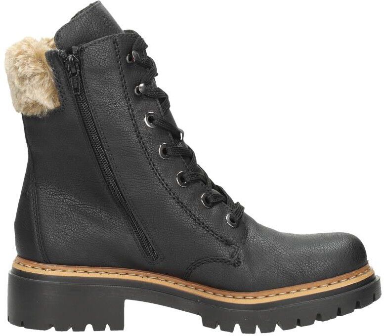 Rieker Veterschoenen Hoog zwart
