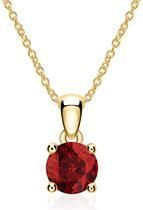 14 karaat  gouden ketting met Granaat
