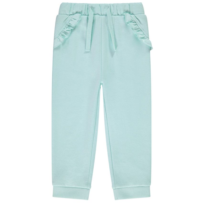 Pantalon de jogging avec détails volantés pour bébé fille - Bleu