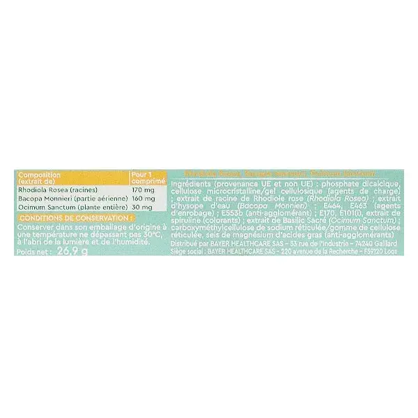 Euphytose Stress ® Concentration - Stress 30 comprimés