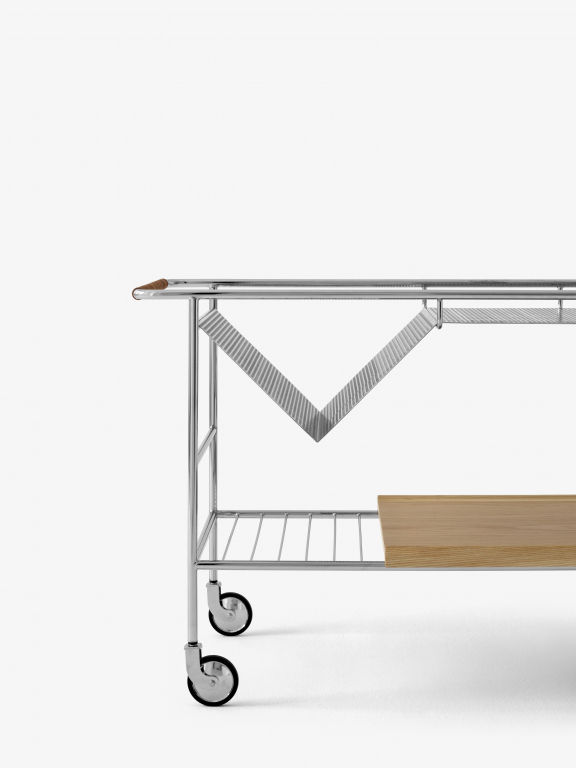 &tradition Alima NDS1 trolley chrome, gelakt eiken
