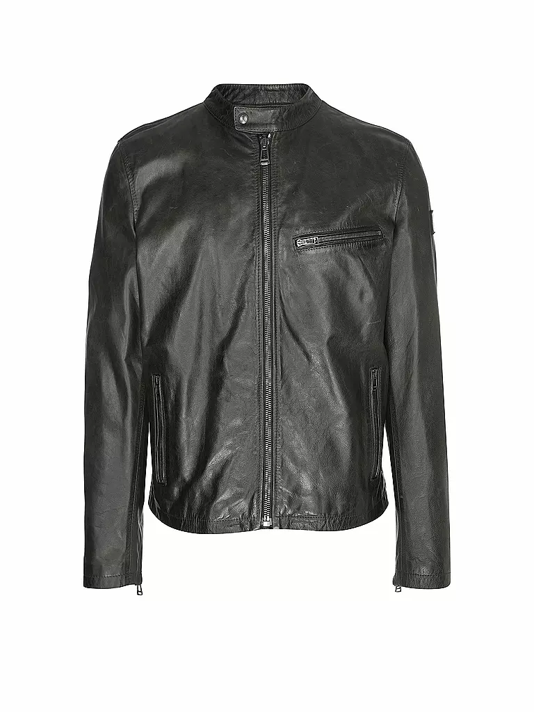 BELSTAFF Lederjacke LEGACY PEARSON dunkelgrün