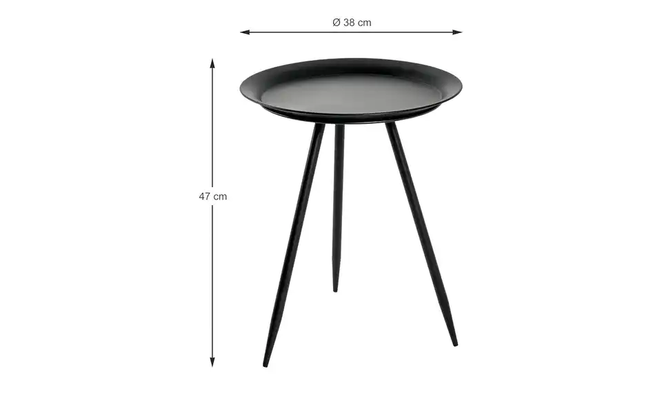 Beistelltisch Kea 38 cm Schwarz
