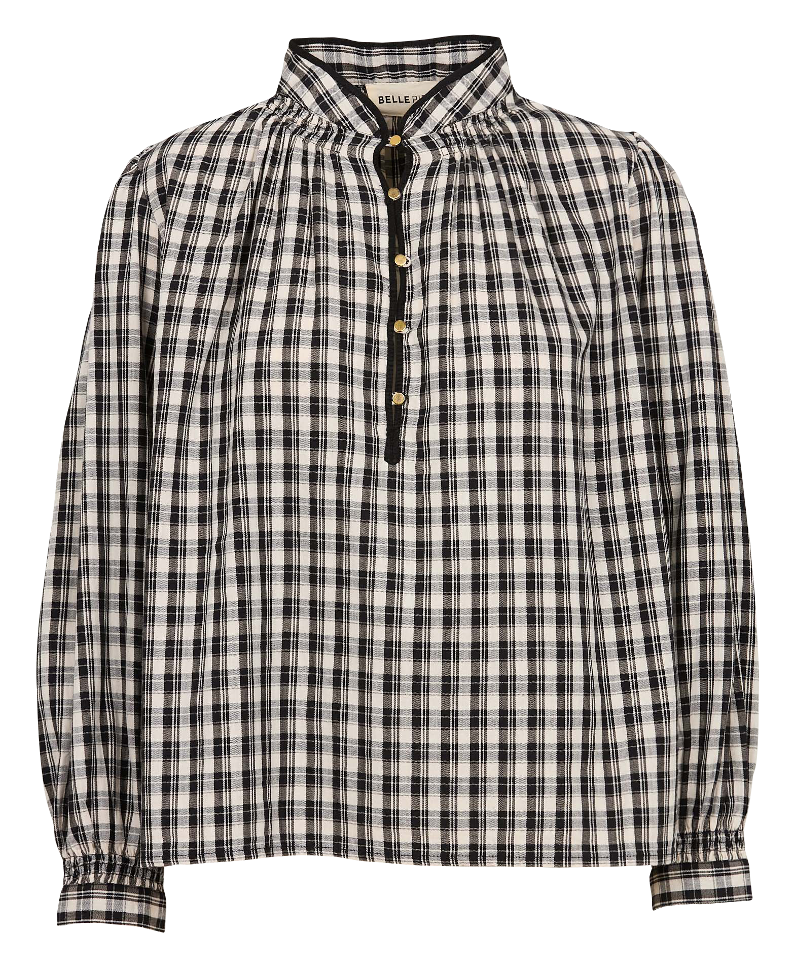 MAXIME - Blouse ample col montant en coton | Noir