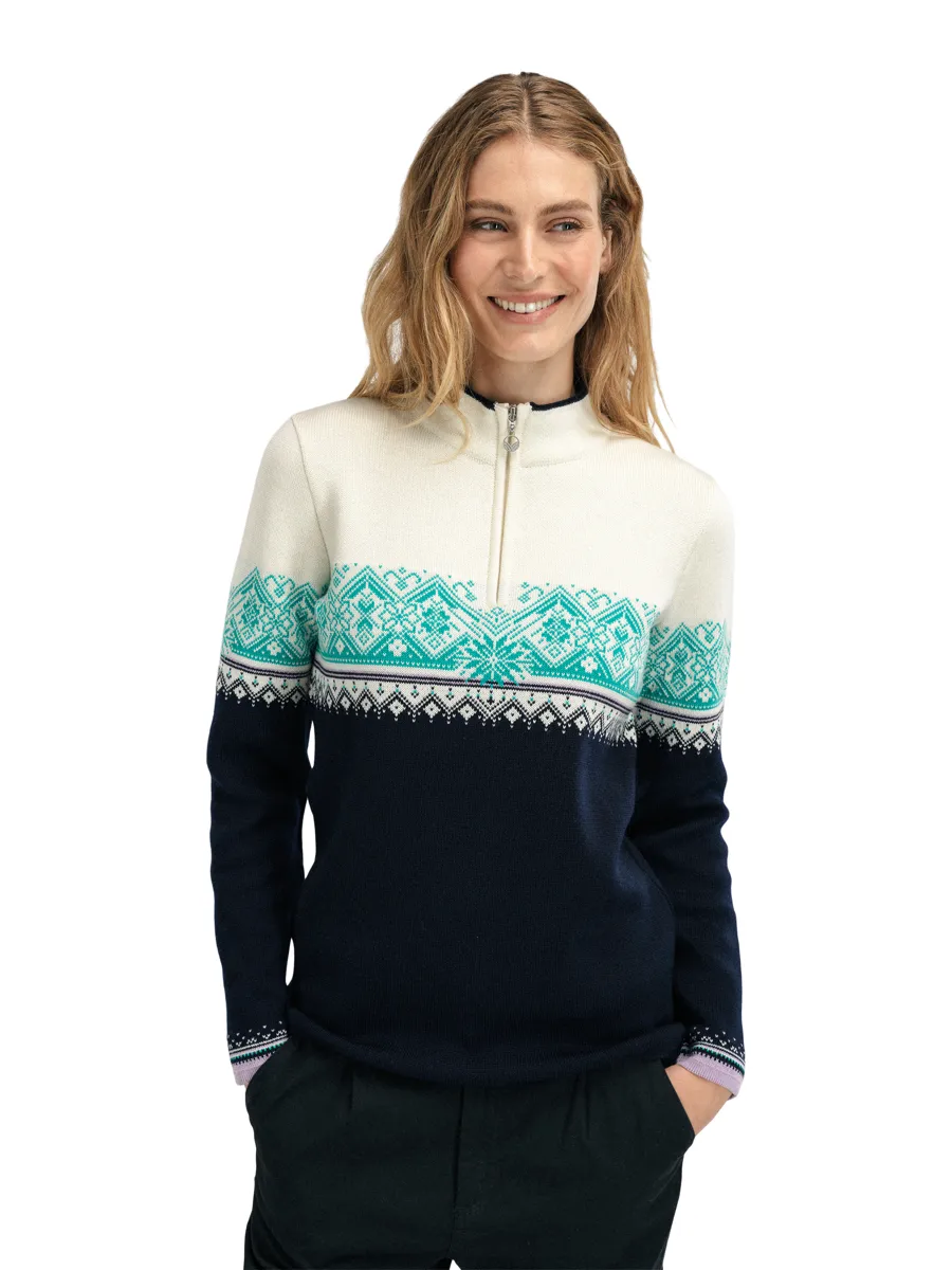 Dale of Norway Women's Moritz Sweater Marine Offwhite Peacock
