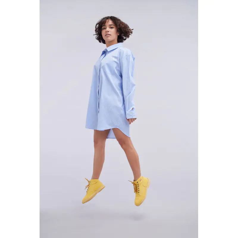 KICK DRESS BLEUE RAYÉE CHEMISE MANCHES LONGUES Polyester Femme