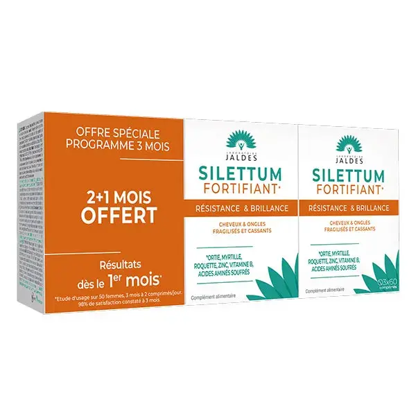 Comprimidos fortalecedores para cabelo Silettum - Caixa com 180 comprimidos