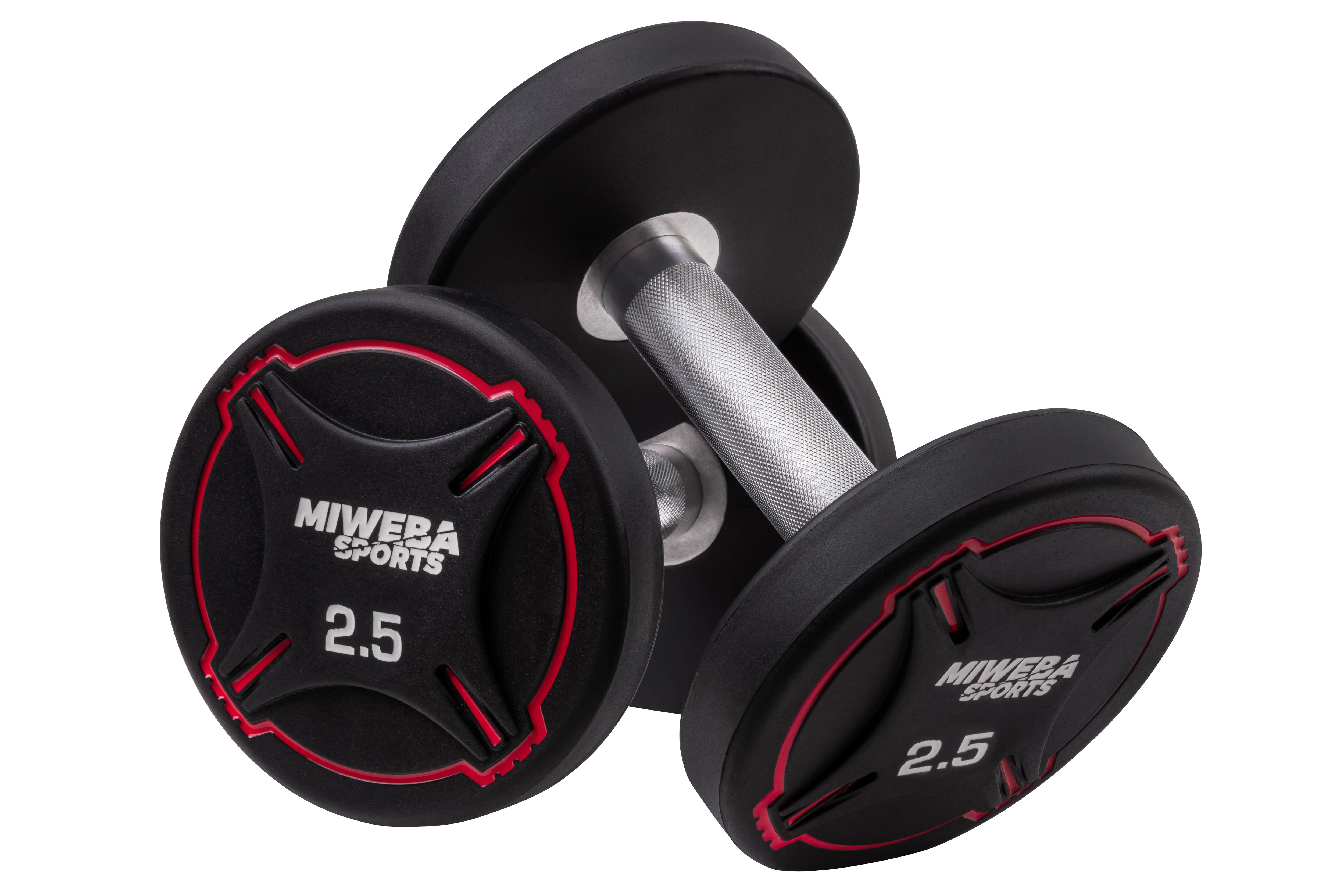 Miweba Sports Kurzhantel-Set RH100, Stahl-Hantelset, 2,5-25 kg, PEV-Ummantelung, bodenschonend (2x 2,5 Kg)
