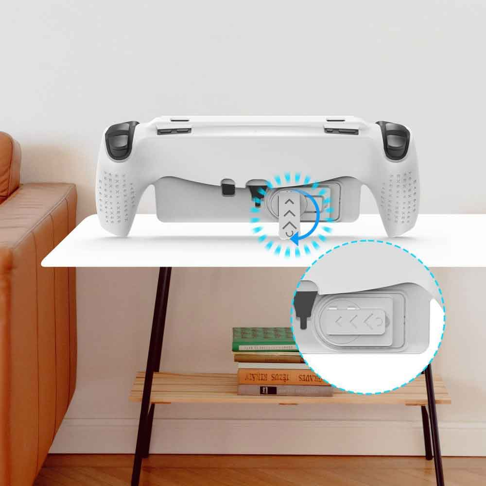 Sony PlayStation Portal Remote Player Controller Silikon Case Schutzhülle mit Kickstand Halterung (Hart) - Weiss