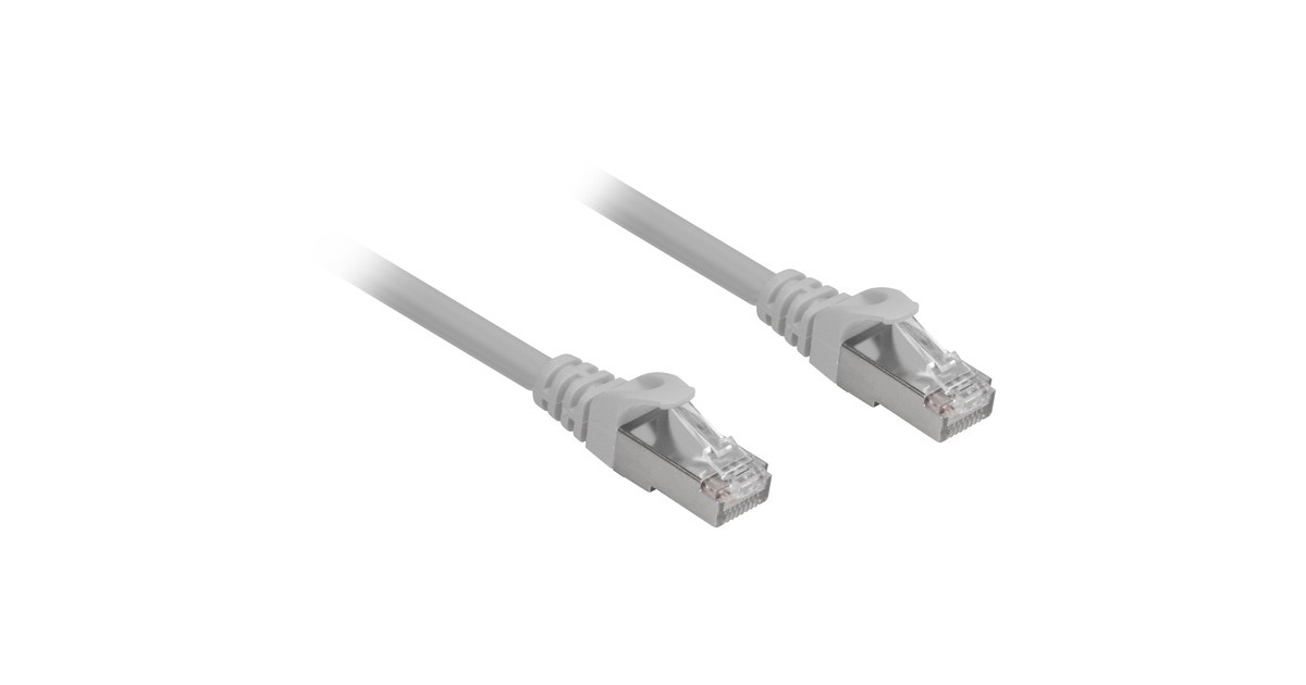 SharkoonPatchkabel SFTP, RJ-45 met Cat.6a  (Grijs, 15 meter, Halogeenvrij)