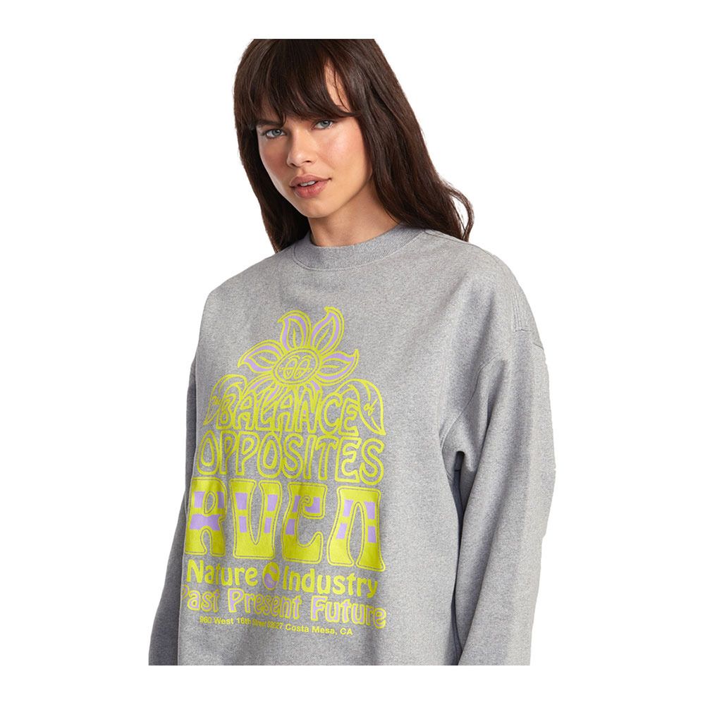 Rvca POSITIVE GROWTH - Sweat Femme heather grey