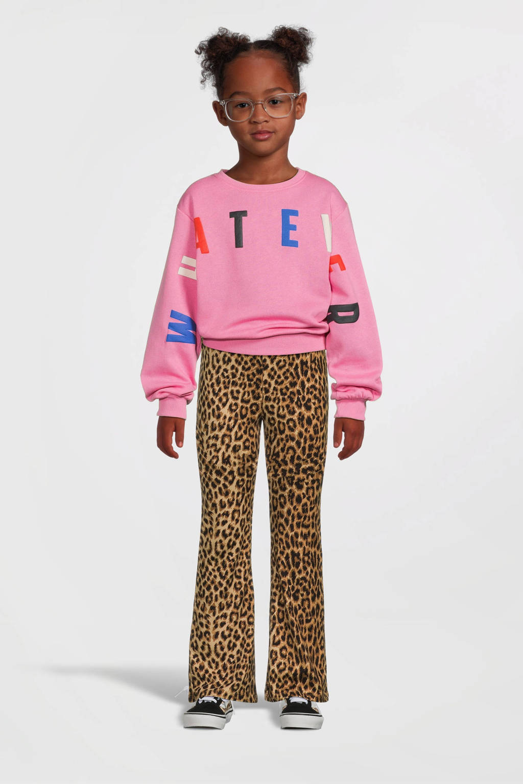 NAME IT sweater NKFPLILJE met tekst roze