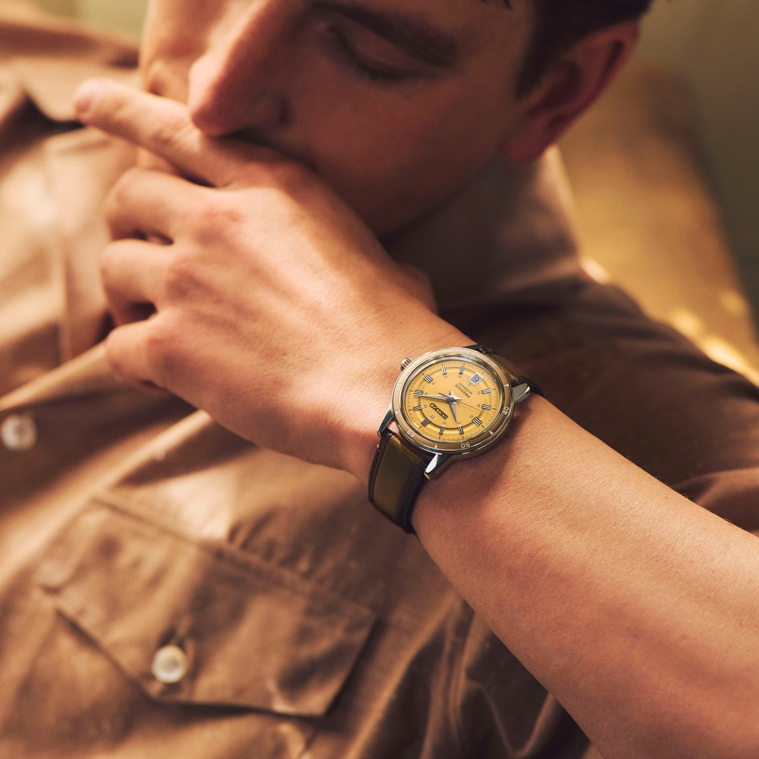 Seiko Presage Style 60's Automatik Goldgelb 39.5mm