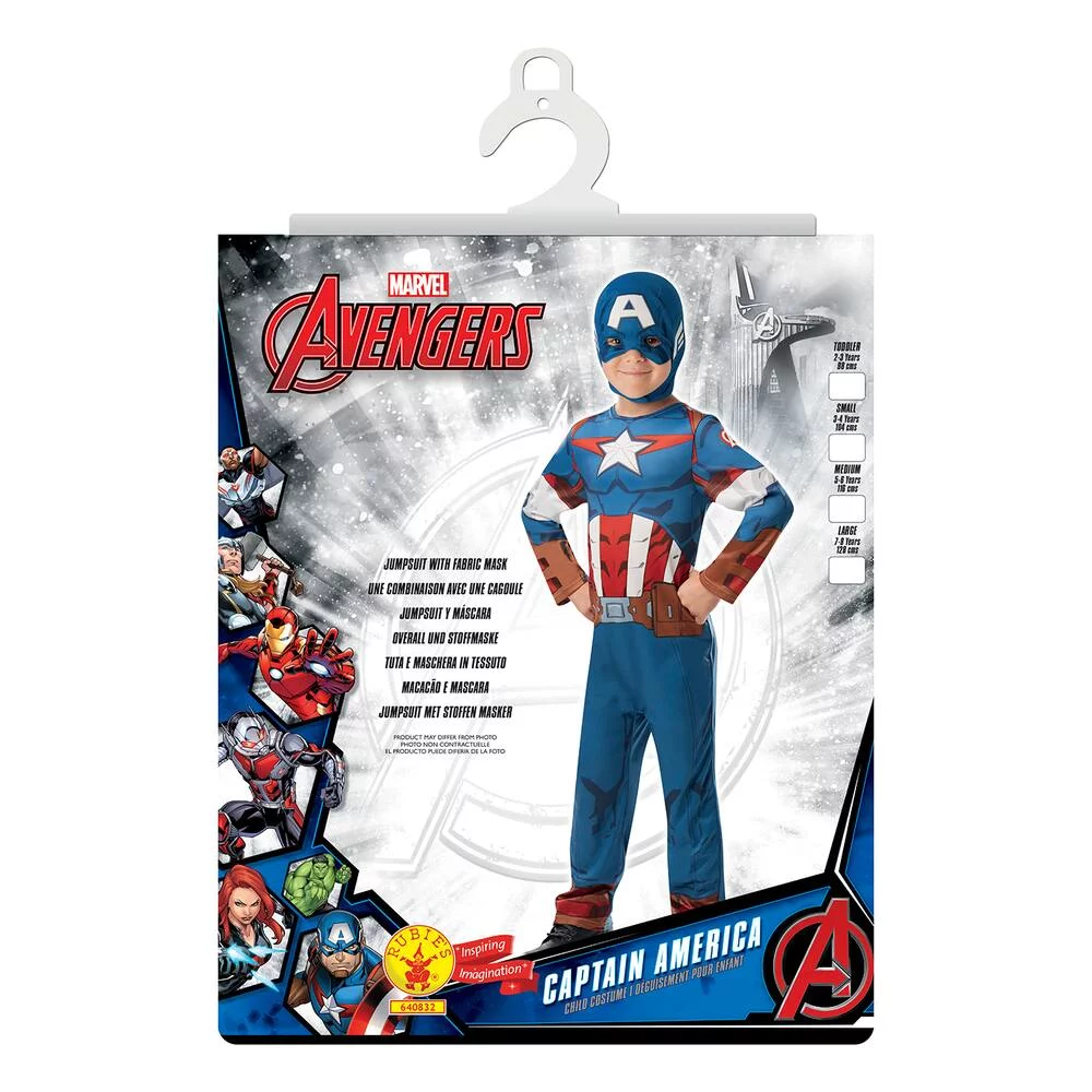 MARVEL - AVENGERS - CAPTAIN AMERICA DEGUISEMENT - TAILLE L 7-8 ANS