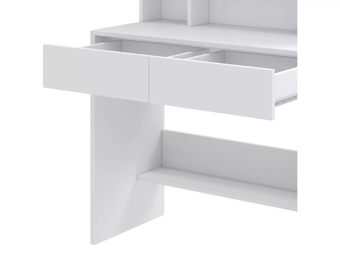 YITAHOME Coiffeuse avec Miroir - 3 Couleurs avec Luminosité Réglable - Coiffeuse avec Étagères pour Maquillage - 2 tiroirs - Blanc