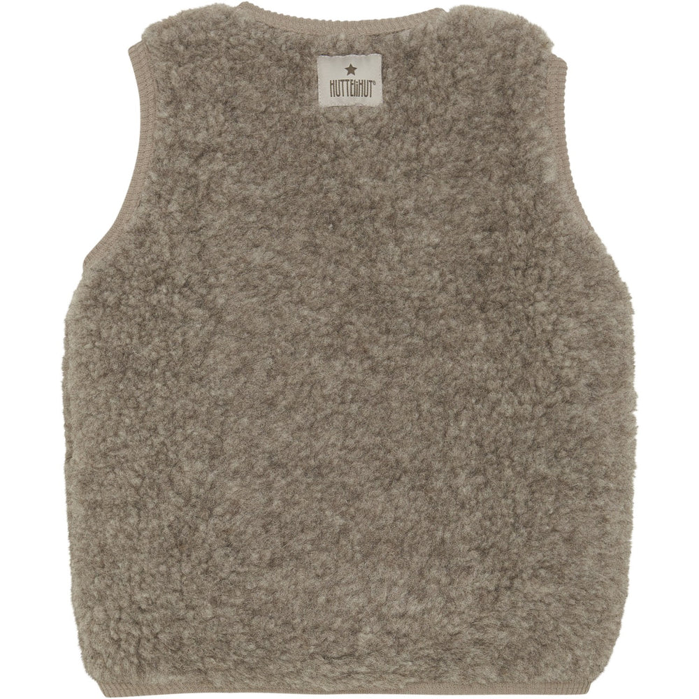 Køb Huttelihut Camel Melange Vest Uld Bamse W. Lining
