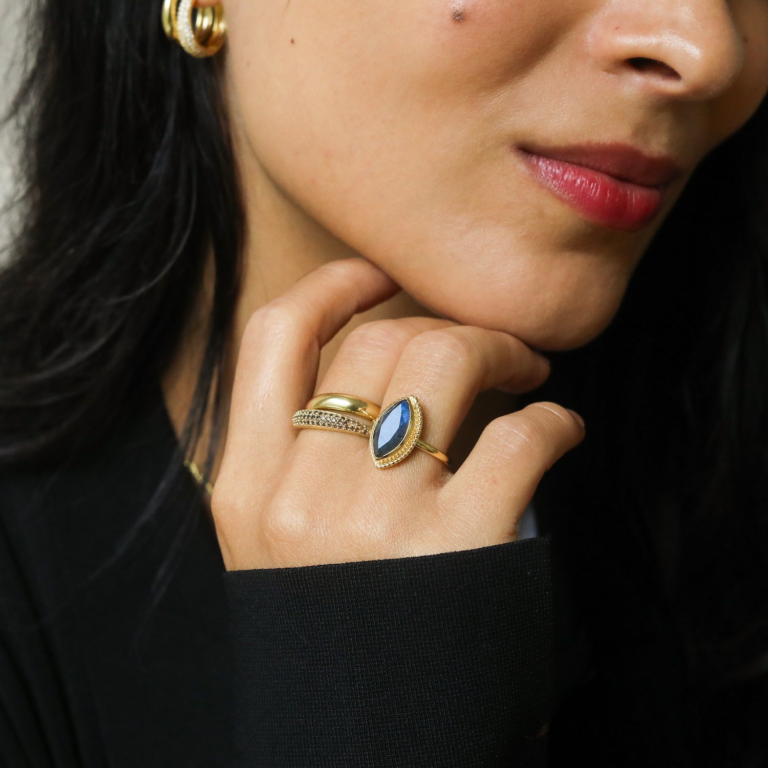 Labradorite Milly Marquise ring