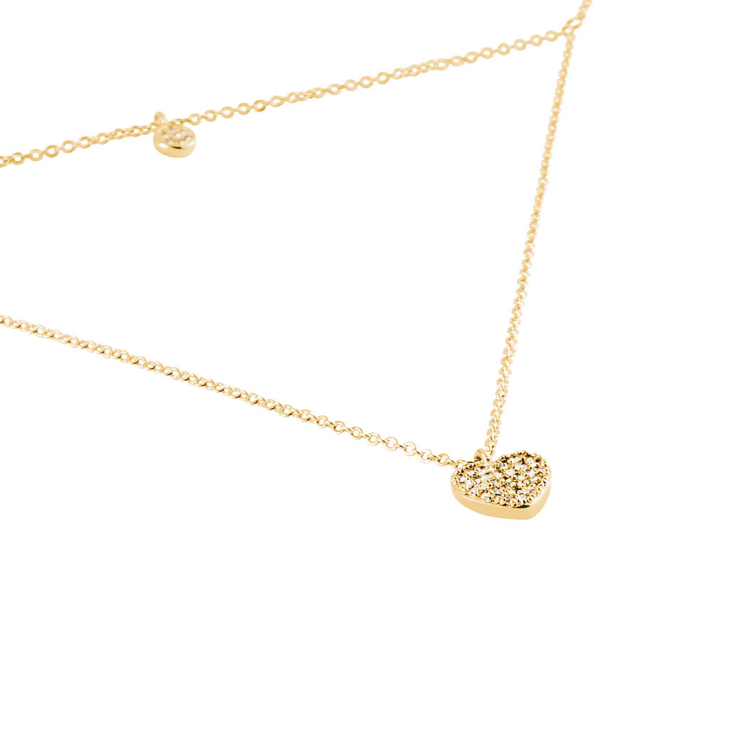 Collier Plaqué Or Jaune Dev Oxyde De Zirconium