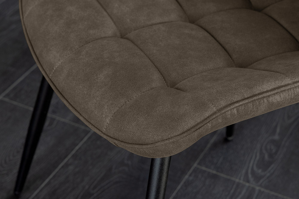 Design Stuhl ROADSTAR taupe schwarze Metallbeine