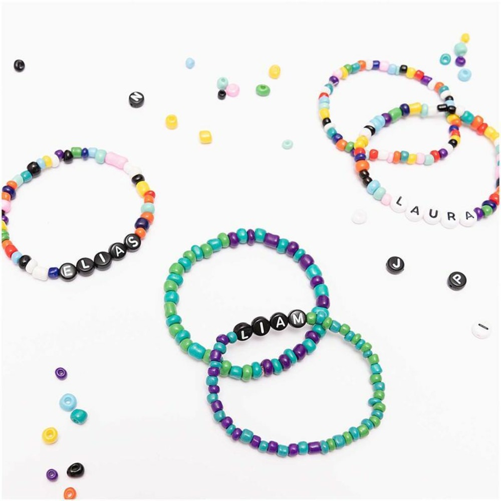 165 perles - lettres rondes - blanc