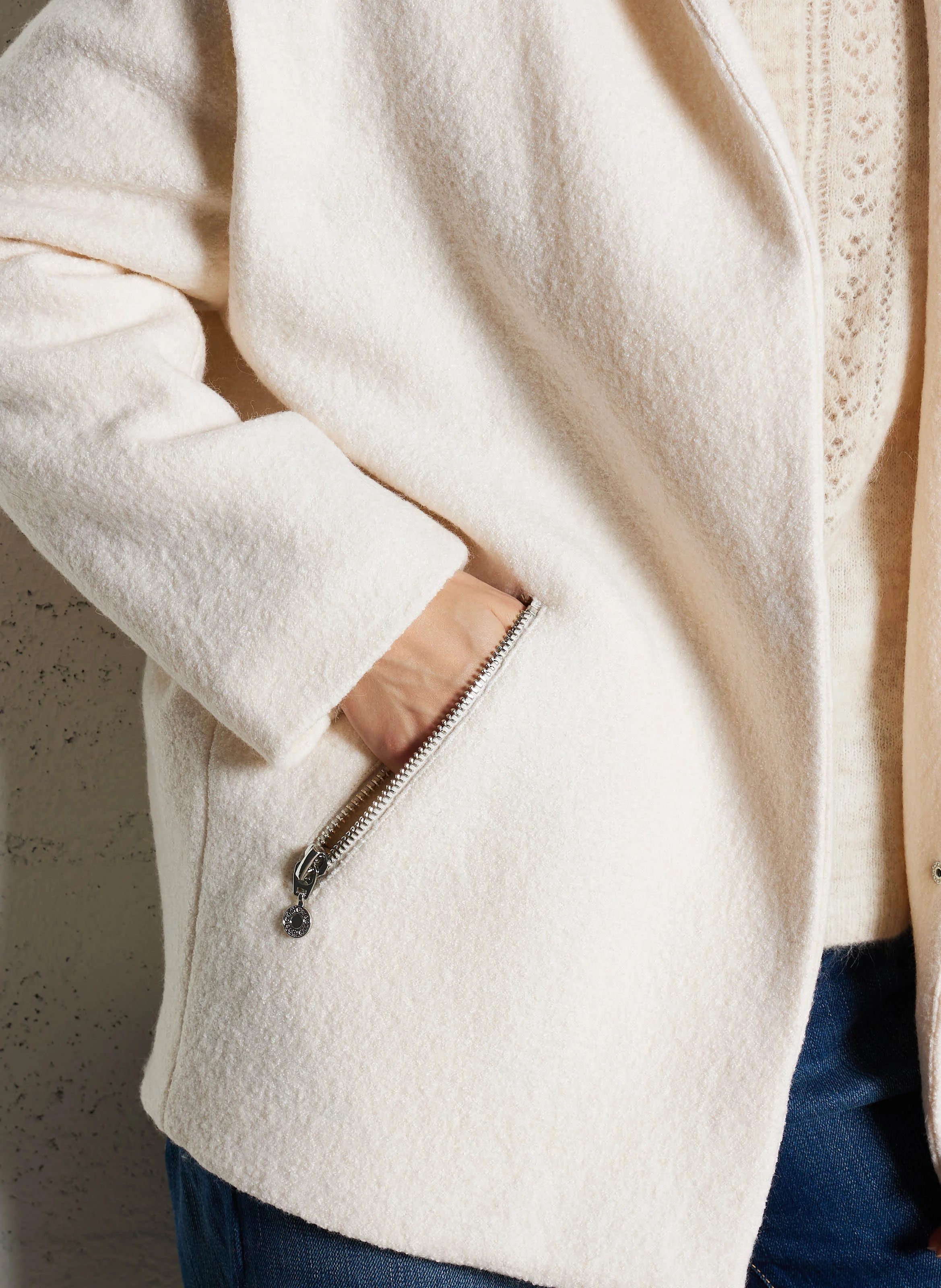 SHINN - Veste col montant| Blanc