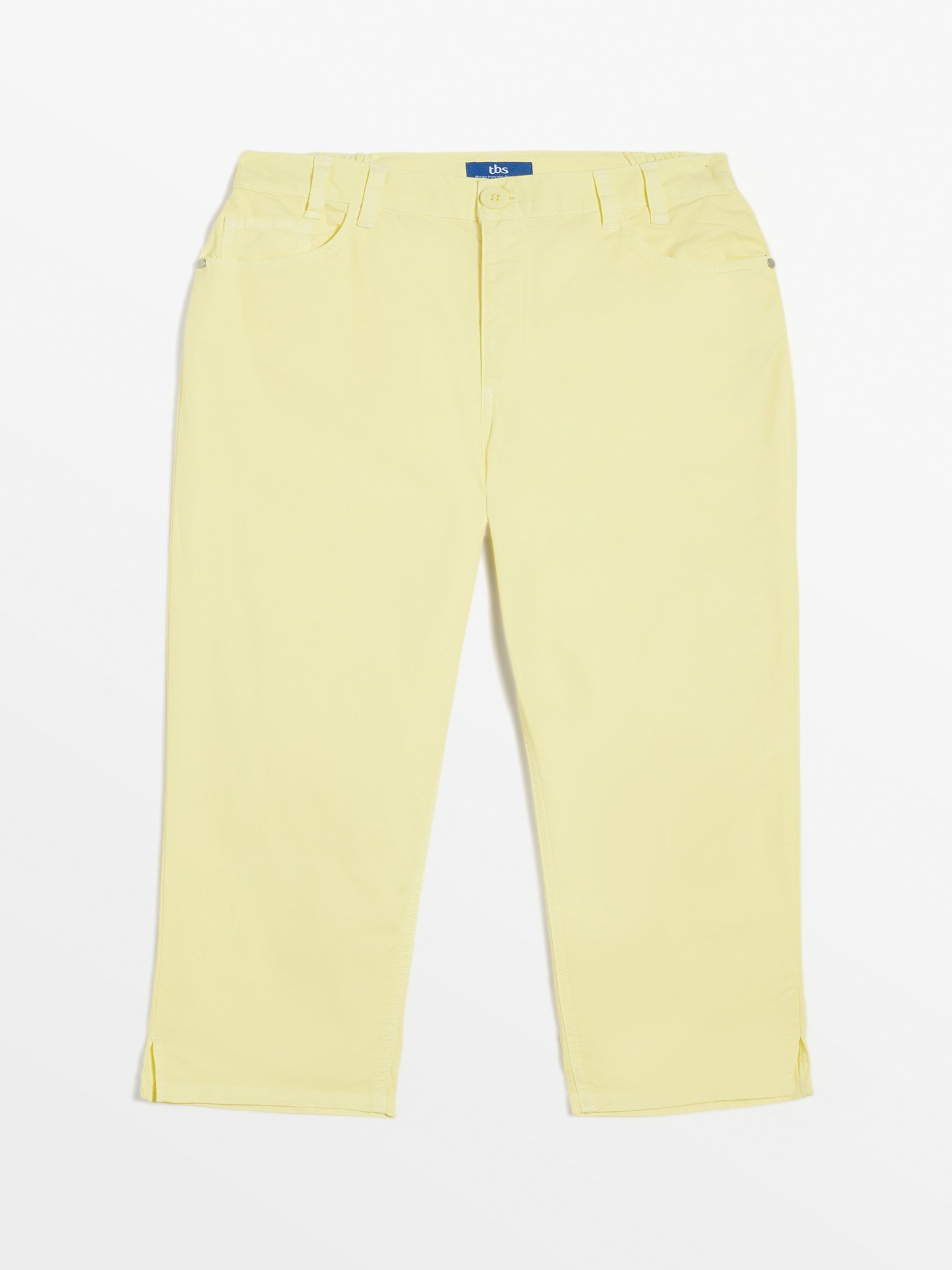 Corsaire Femme Ceinture Elastiquée Jaune