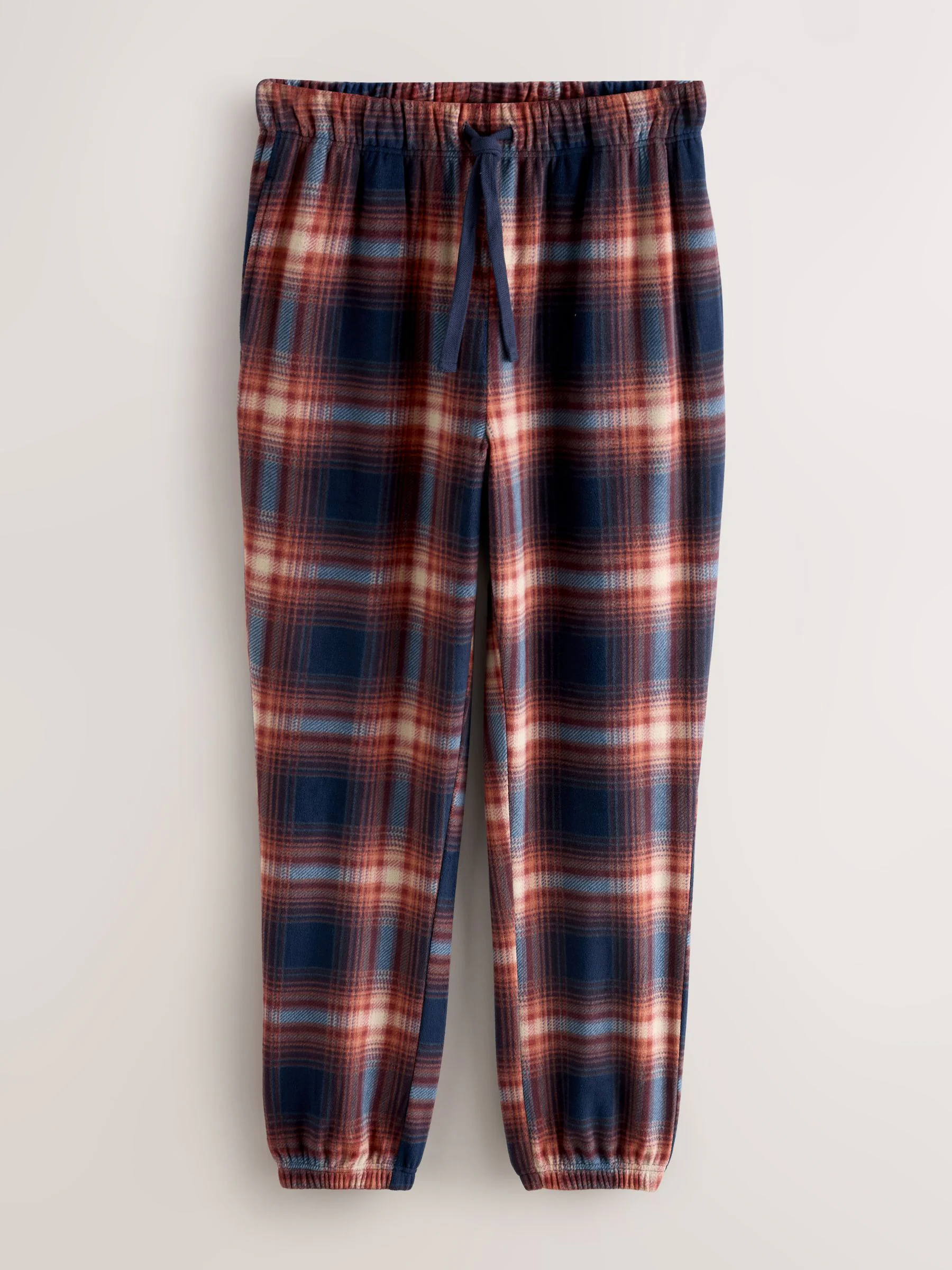 Paarsblauw - Thermische fleece pyjama's met ruit