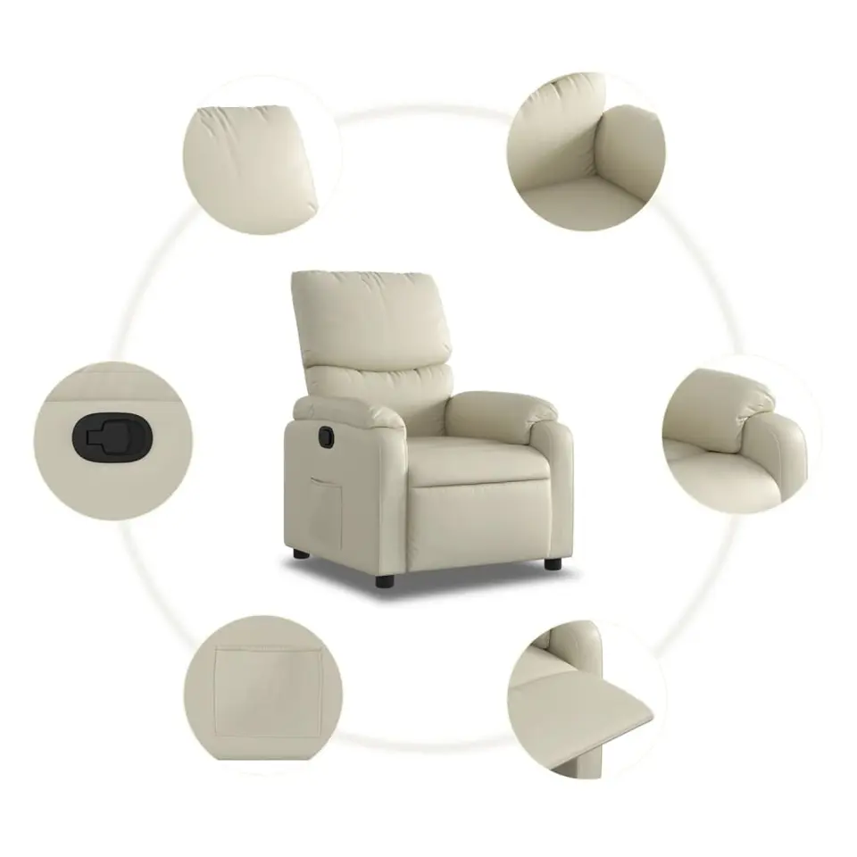 vidaXL - Fauteuil - Crème - Kunstleer