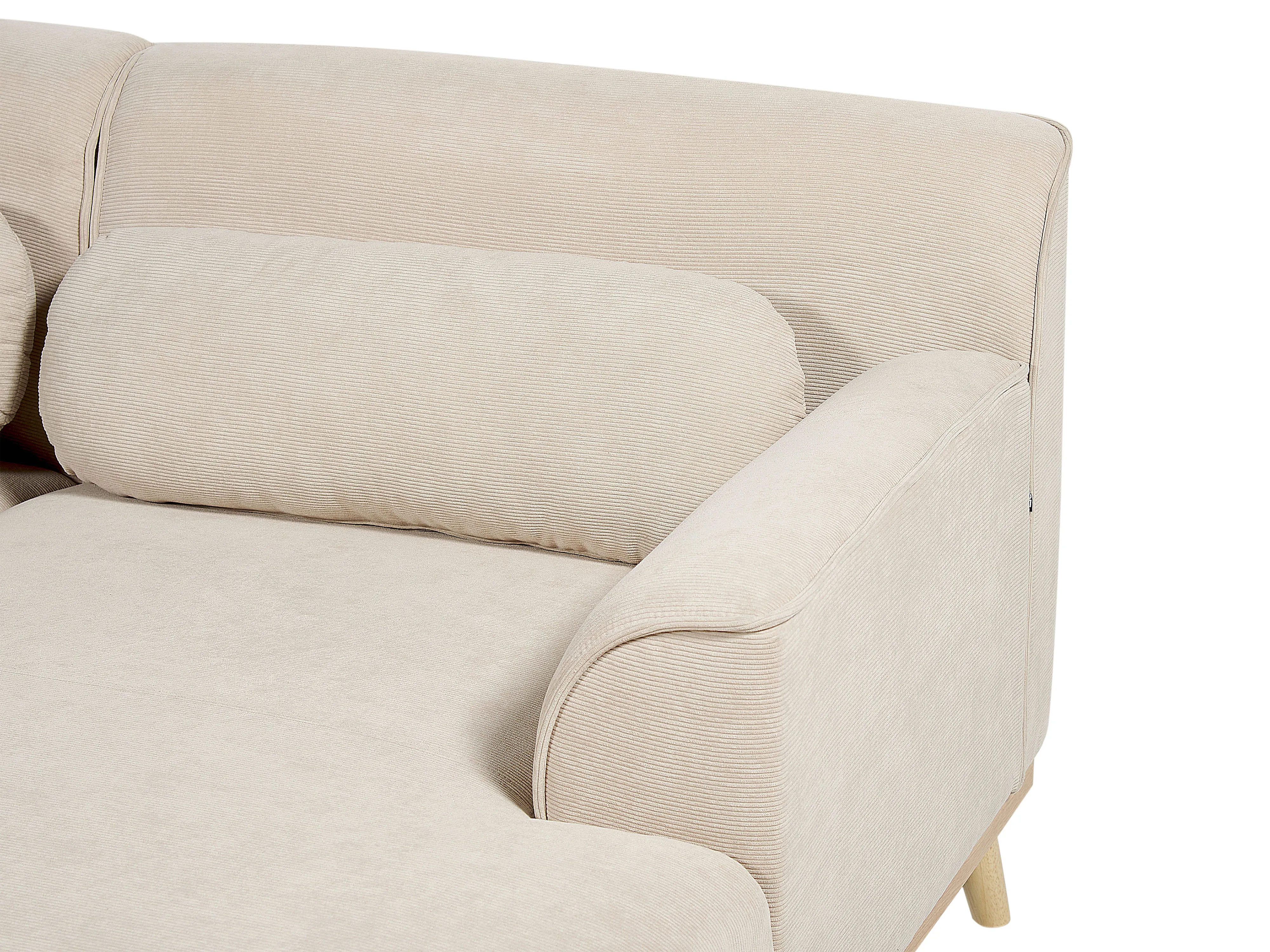Hoekbank 3-zits SIMOS Corduroy Lichtbeige linkszijdig