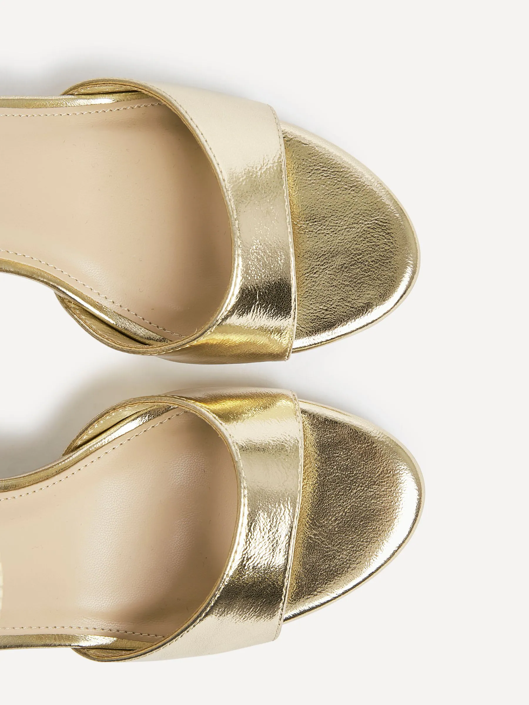 Goud - Linzi Soul Open Back Barely There Block Heel Sandals
