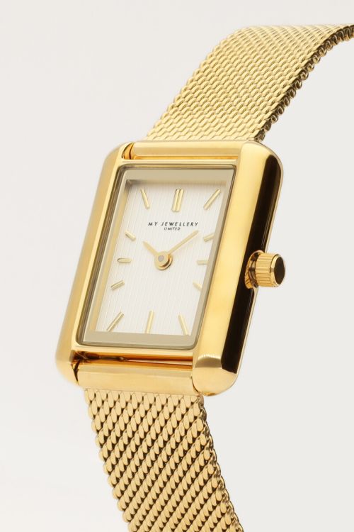 Rechthoekig horloge met fijne schakelband