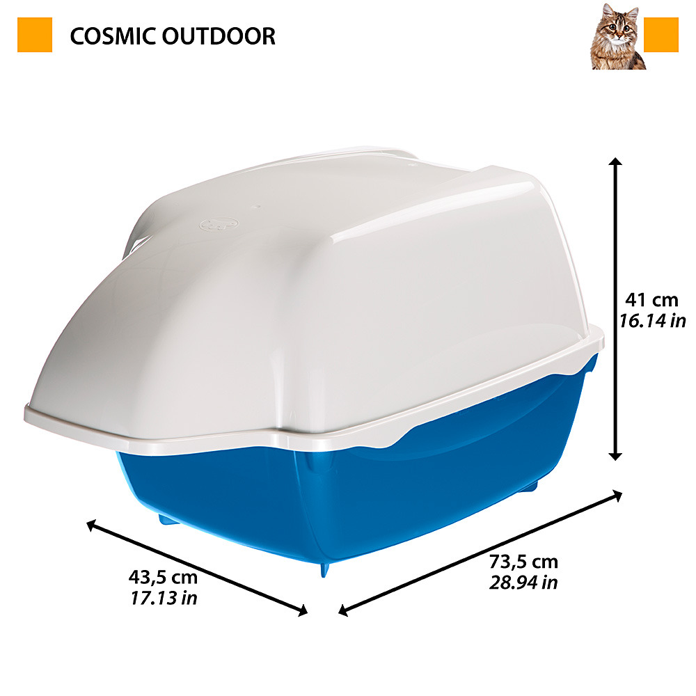 Ferplast bac litiere pour chat, maison de toilette pour chat, pour l'extérieur, résistant à la pluie, 43,5 x 73,5 xh 41 cm, cosmic