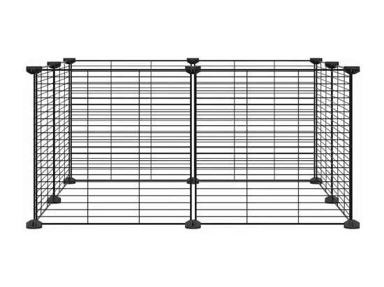 Cage animaux de compagnie à 8 panneaux Noir 35x35 cm Acier