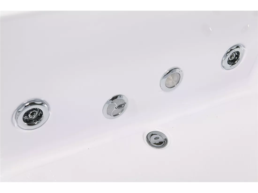 Baignoire hydromassage blanc Chromothérapie 180 X 90 cm 16 jets – Eden