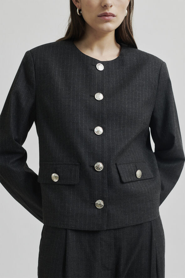 Second Female Wake Tailored Jacket Dark grey melange