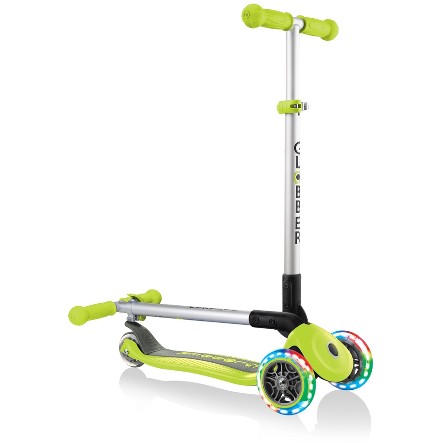 Globber Scooter Primo Foldable mit Leuchtrollen, grün