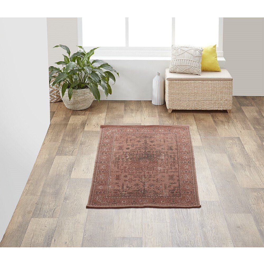 Tapis déco vintage en coton et polyester