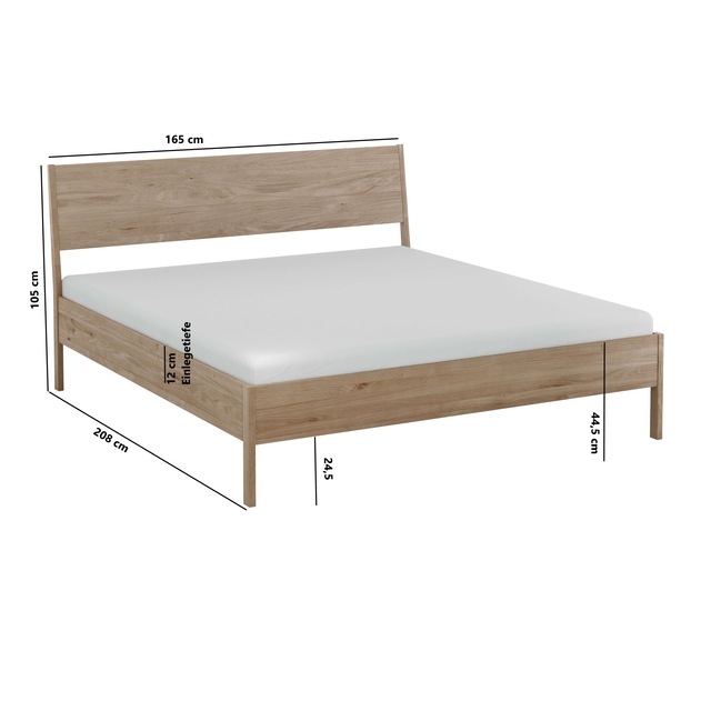 Home affaire Bett »Nord, Bettgestell, Eichefurnier« skandinavisches und minimalistisches Design, natürliche Eleganz
