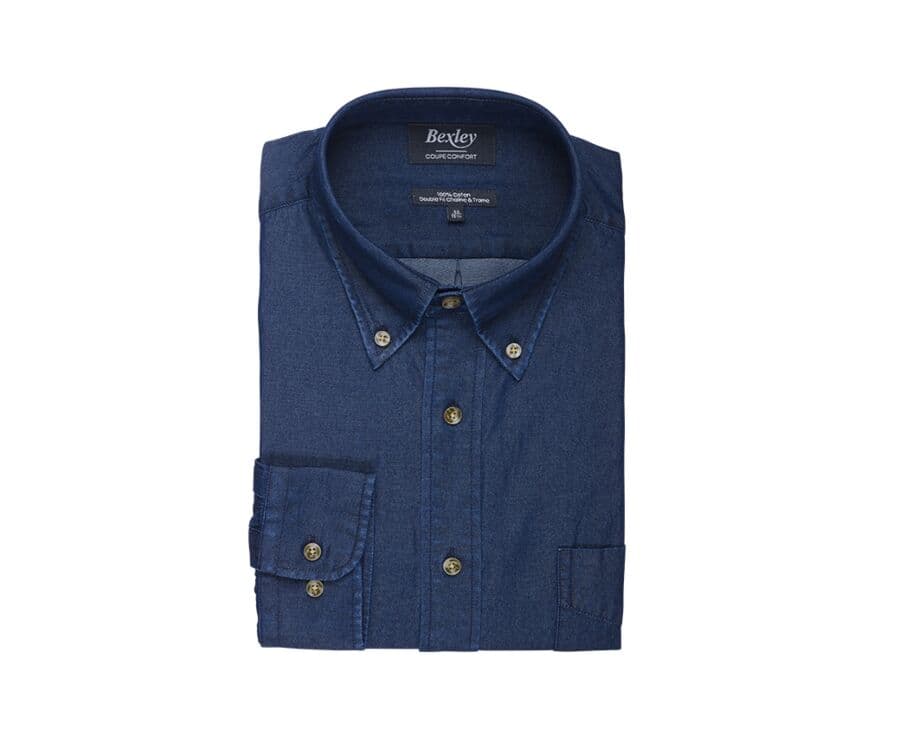 Chemise en jean homme Denim Foncé - CHESTON