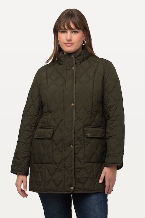 Steppjacke, wasserabweisend, Fasanen-Futter, Stehkragen