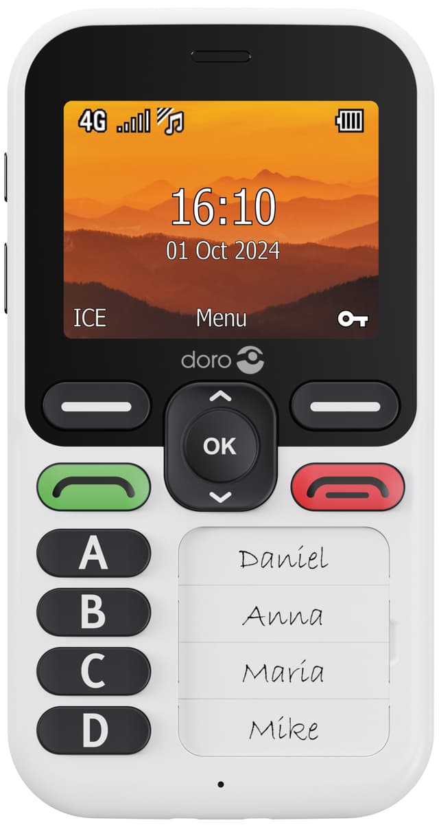 Doro Leva X10 mobiltelefon (hvid/sort)